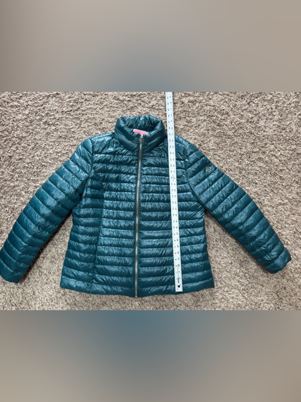 kate spade Teal Lightweight Quilted Packable hooded Puffer coat (XL) - Picture 12 of 16